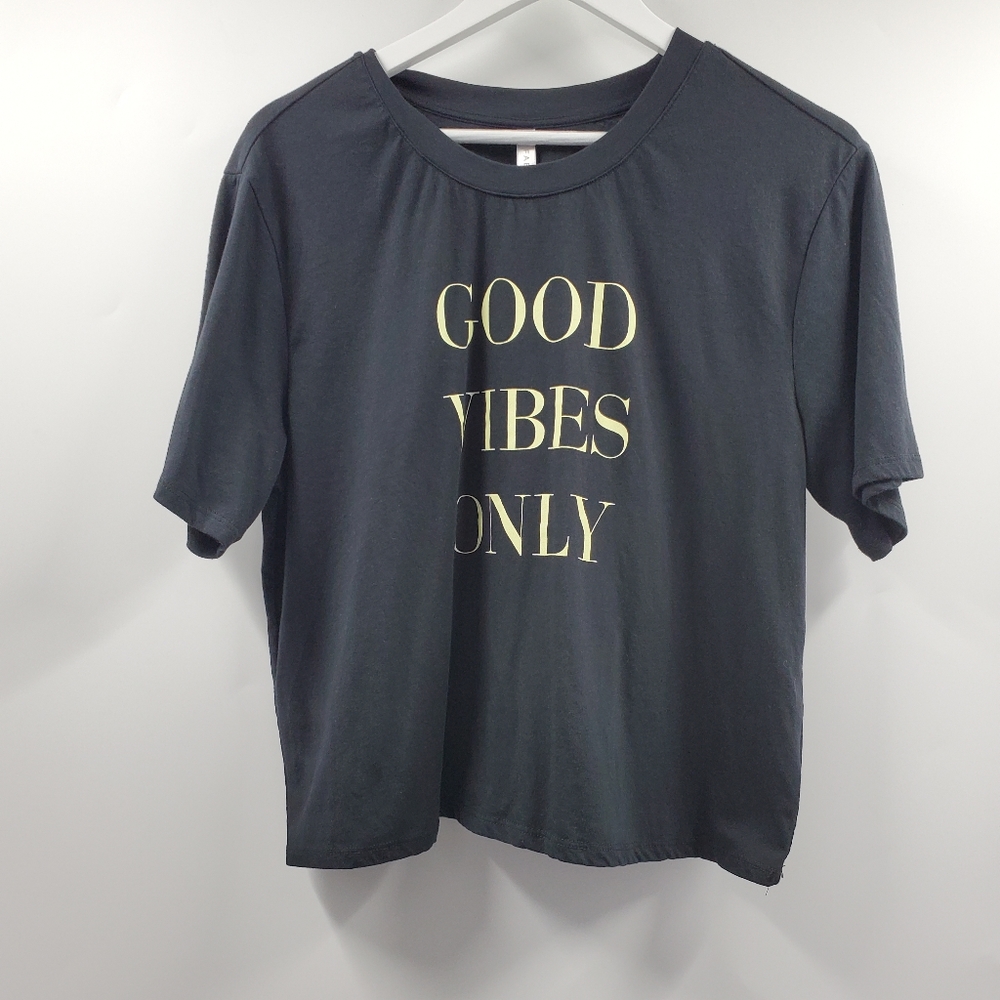 Fabletics Good Vibes Only Graphic Tee Cotton Shir… - image 1
